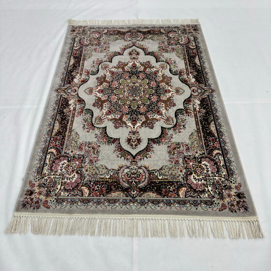 4 ft x 6 ft Persian Floral Medallion Acrylic Rug | 700 Reed Machine-Made Carpet