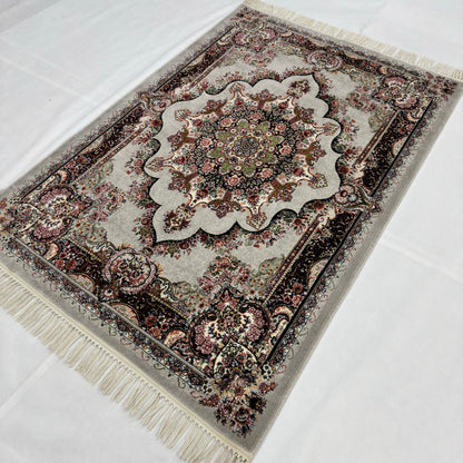 4 ft x 6 ft Persian Floral Medallion Acrylic Rug | 700 Reed Machine-Made Carpet