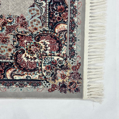 4 ft x 6 ft Persian Acrylic Rug, 700 Reed Floral Medallion Carpet, Machine-Made Iran