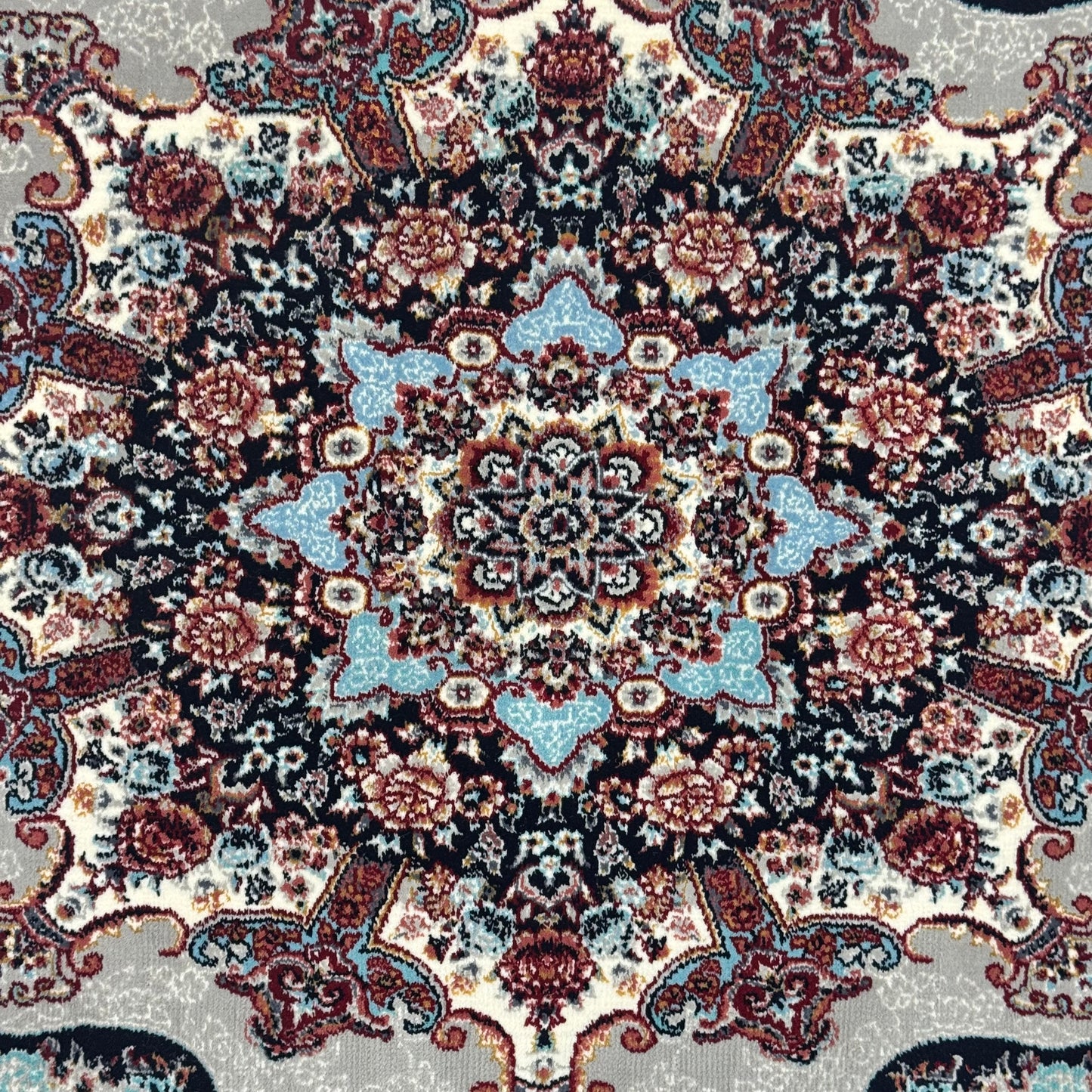 4 ft x 6 ft Persian Acrylic Rug, 700 Reed Floral Medallion Carpet, Machine-Made Iran