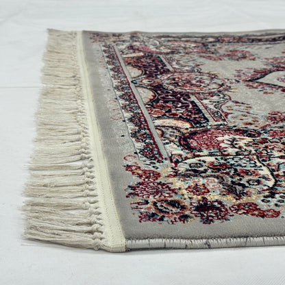 4 ft x 6 ft Persian Acrylic Rug, 700 Reed Floral Medallion Carpet, Machine-Made Iran