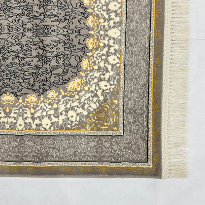 3 ft x 6 ft Grey Persian 1200 Reed Acrylic Rug, Iranian Medallion Carpet