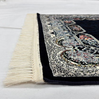 3 ft x 10 ft Persian Navy Acrylic Runner Rug | 1000 Reed Dual Medallion Carpet, Iran
