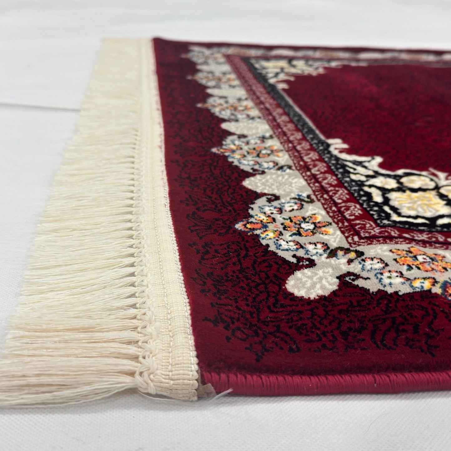 3 ft x 10 ft Persian Crimson Acrylic Runner Rug | 1000 Reed Floral Medallion, Iran