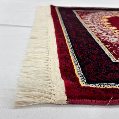 3 ft x 10 ft Persian Crimson Acrylic Runner Rug | 1000 Reed Medallion Carpet, Iran