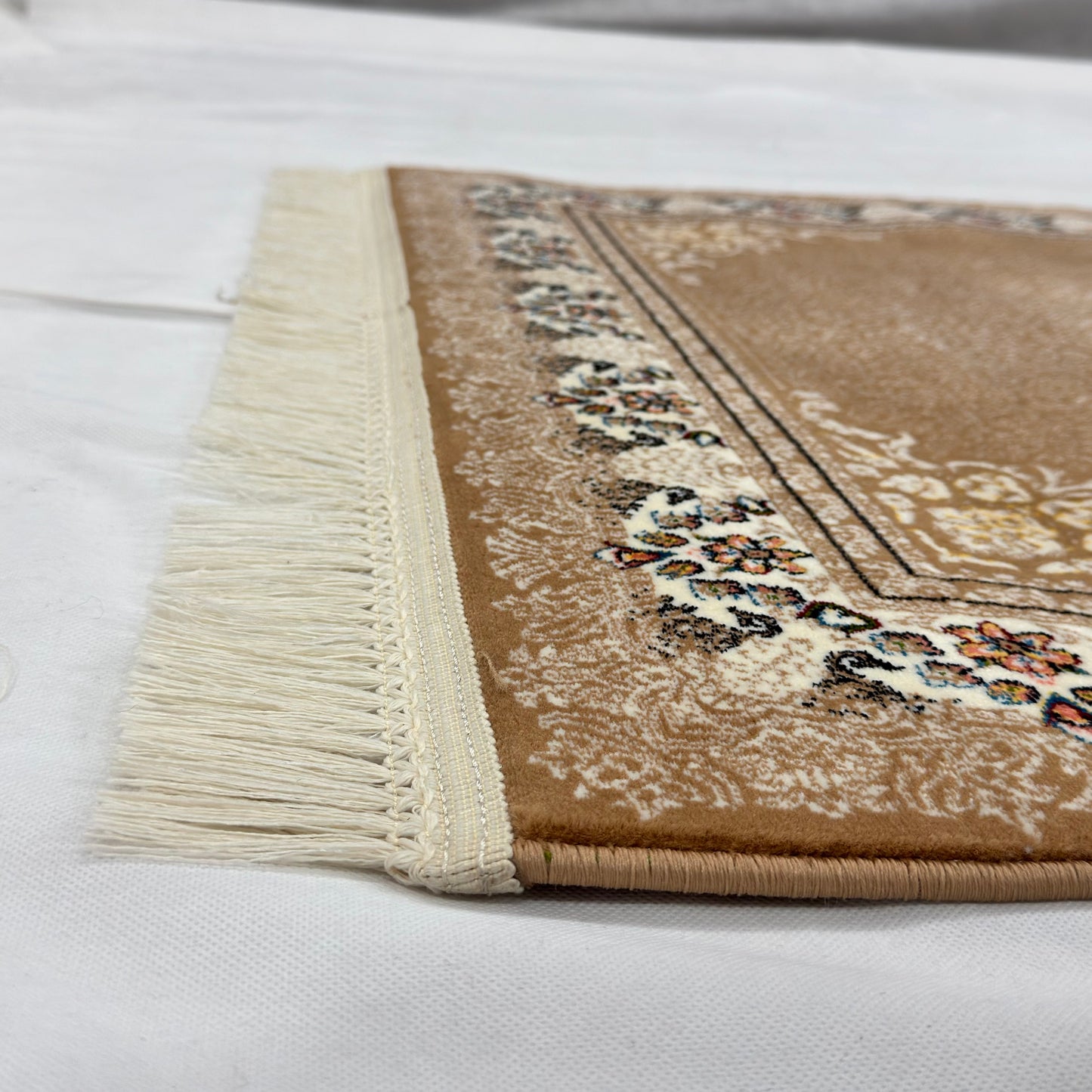 3 ft x 10 ft Persian Golden Acrylic Runner Rug | 1000 Reed Floral Medallion, Iran