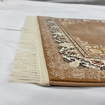 3 ft x 10 ft Persian Golden Acrylic Runner Rug | 1000 Reed Floral Medallion, Iran