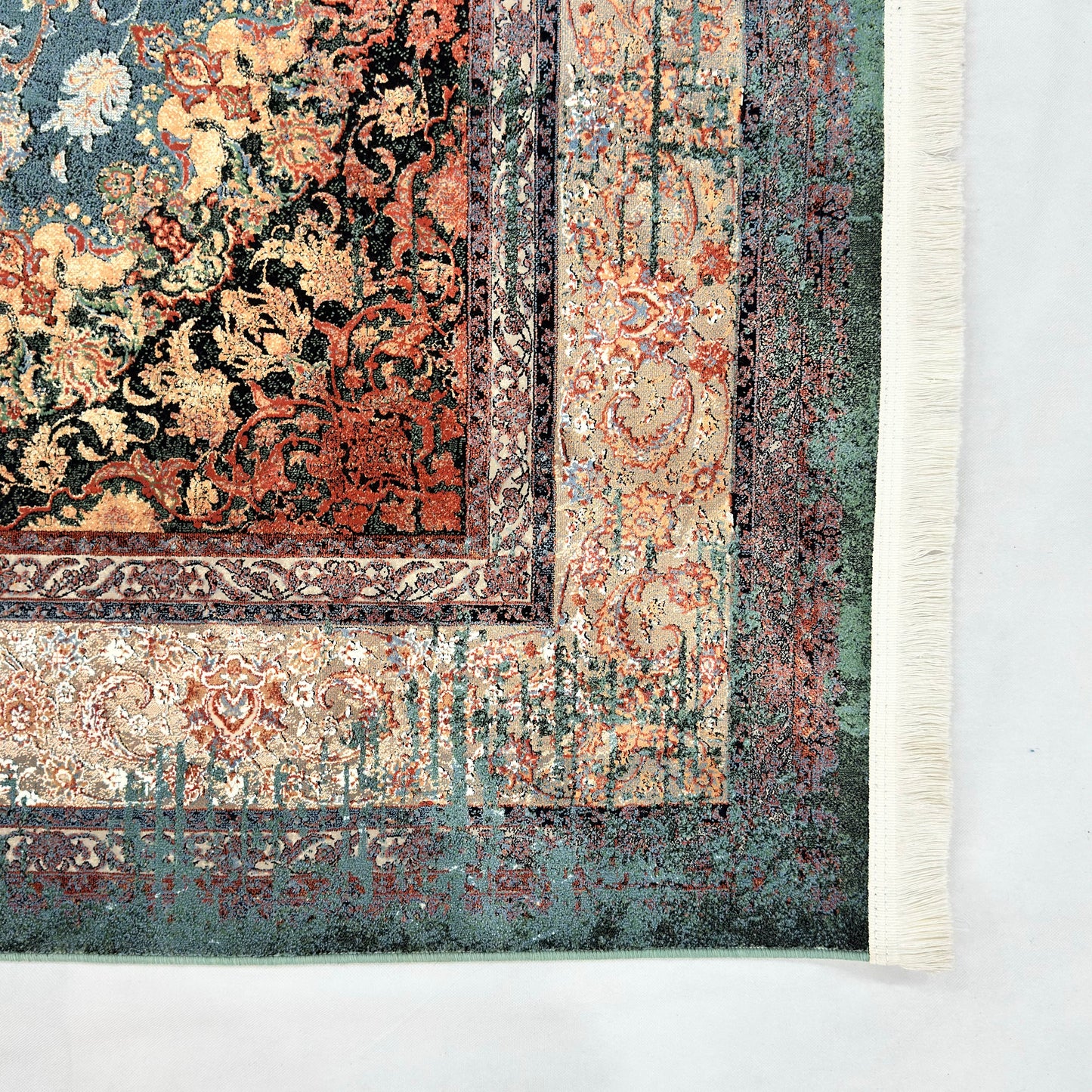 7 ft x 10 ft Blue Persian 1200 Reed Acrylic Rug, Isfahan Medallion Carpet