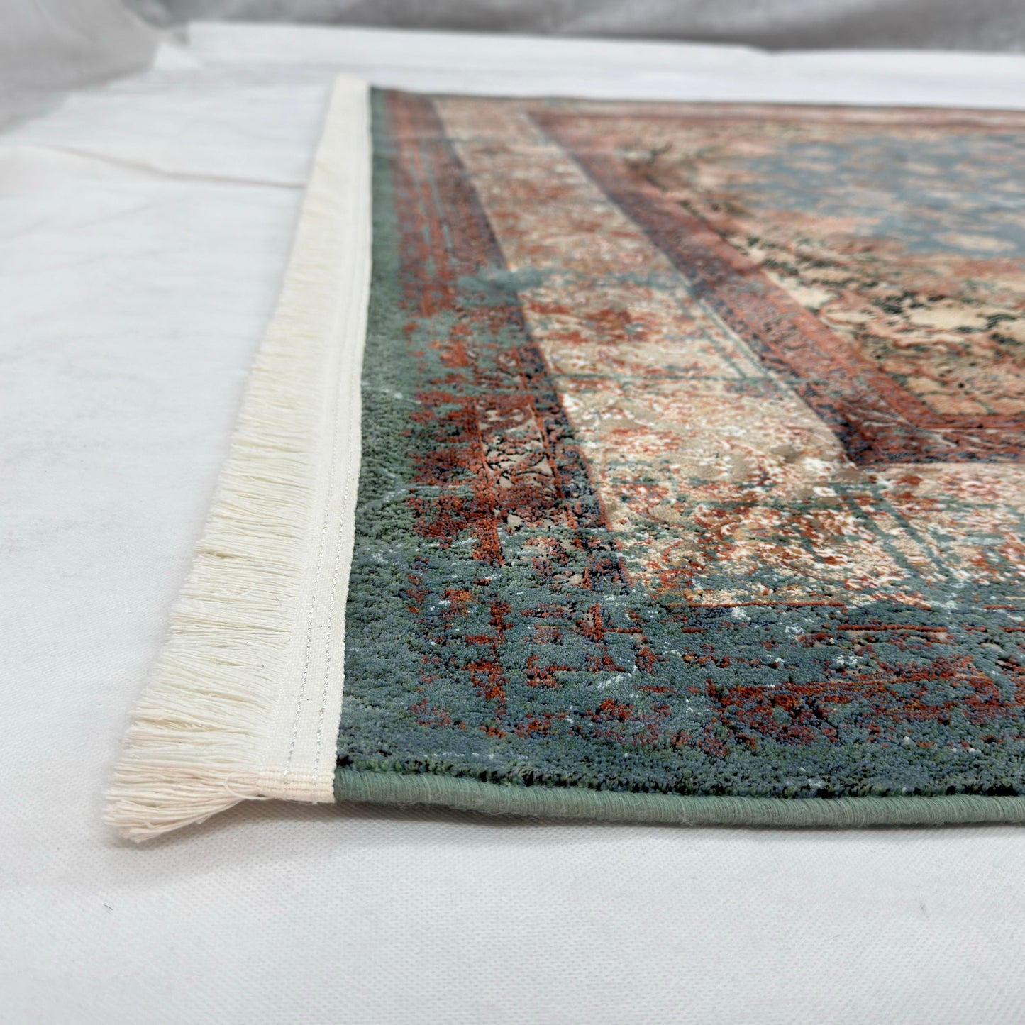 7 ft x 10 ft Blue Persian 1200 Reed Acrylic Rug, Isfahan Medallion Carpet
